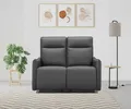 Dorel Home 2-Sitzer Lugo, Kinosofa mit Reclinerfunktion in Kunstleder und Webstoff, mit manueller Relaxfunktion in beiden Sitzen