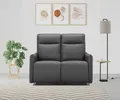 2-Sitzer DOREL HOME "Lugo, Kinosofa mit Reclinerfunktion in Kunstleder und Webstoff", grau, B:126cm H:102cm T:86cm, Sofas, 2-Sitzer, mit manueller Relaxfunktion in beiden Sitzen