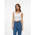 Vero Moda Tanktop VMLULU SL TANK TOP NOOS weiß M (38)