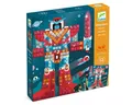 DJECO Kreativset Mosaik Bastelset Space Battle mit metallischen Quadraten für Kinder