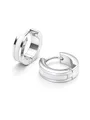 THIORA 'Seychelles Secret' Ohrschmuck Damen | Schicke Bicolor Creolen | Hautfreundlicher Edelstahl | Weiß Emaille Finish | Robust & Meerwasserresistent | Rund & Elegant (Silver/White)