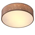 Monzana® Deckenlampe Sternenhimmel Wohnzimmer Schlafzimmer E27 Taupe Rund 30cm Stoffschirm 1-Flammig 40W Küche Lampe Deckenleuchte Stoffdeckenlampe