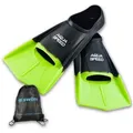 Aqua Speed Flosse Kurze Trainingsflossen Hoher Vortrieb Perfekt für Schwimmtraining, Maximale Kraftübertragung durch verstärkte Seitenelemente grün|schwarz 35/36
