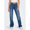 ONLY Straight-Jeans ONLBLUSH – Straight Fit mit klassischem 5-Pocket-Design straight fit, Denim/Jeans, Baumwollmischung, Coinpocket, unifarben blau L (40)