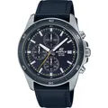 Casio Edifice Herrenuhr EFR-526L-2CVUEF Lederband schwarz - Schwarz/Schwarz