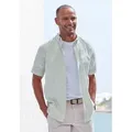 John Devin Kurzarmhemd Regular Fit, Streifenhemd mit Button-down-Kragen aus reiner Baumwolle grün L (41/42)