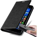 Cadorabo Hülle für Nokia Lumia 535 Schutz Hülle in Schwarz Handyhülle Etui Case Cover Magnetverschluss