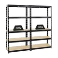 PROREGAL Mega Deal 2X Schwerlastregal Tiger Schwarz 180x90x45cm mit Fachlast 265kg Garagenregal Kellerregal Werkstattregal Lagerregal Steckregal…
