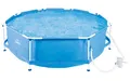 CRIVIT Pool Metal Frame Ø 300 x 76 cm Gartenpool max. 4383 Liter mit Filterpumpe