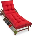 sunnypillow Liegenauflage 200 x 60 - Auflage für Gartenliege extra dick 13cm, Rot