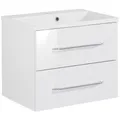 FACKELMANN Badmöbel-Set "B.clever", Weiss Hochglanz, BxHxT: 60x50,8x46 cm