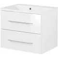 FACKELMANN Waschtischunterschrank inkl. Gussbecken B.CLEVER / Soft-Close-System / Maße (B x H x T): ca. 60 x 48,5 x 46 cm / Möbel fürs WC oder B...