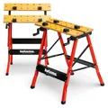 KATOMA® Werkbank klappbar verstellbar mit Spannzwingen Werkstatt Arbeitstisch bis 125 kg Spanntisch Sägebock Heimwerker