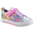 Skechers TWINKLE SPARKS BFF MAGIC Sneaker Schnürschuh m.Glitzer, Klettverschluss, Größenschablone zum Download bunt 31 EU