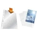 DURABLE Prospekthülle, DIN A4, PP, glasklar, 0,06 mm oben offen, mit Universallochung, mit Lochrandverstärkung (2672-19)