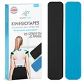 Health Press Kinesiotapes - 50 Kinesiologie Tape Streifen Precut Blau + Schwarz (25cm x 5cm) Kinesiotape - Profi Physio Tape und Sporttape - Hautfreundliche Tapes DERMATEST: SEHR GUT