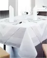 texpot Damast Tischdecke 80 x 80 cm weiß Atlaskante bei 95°C waschbar 100% Baumwolle