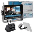 VSG24 7“ Funk Rückfahrsystem ELEMENT HD mit AKKU & Magnet, Monitor mit 1 x Rückfahrkamera (2,4 GHZ Digital Funk, Reichweite 21 Meter für Pferdeanhänger Wohnmobil)