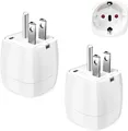 vutizal Reiseadapter USA 2Stück，USA Adapter Steckdose Deutschland Plug ，Adapter USA Deutschland Stecker für EU zu Amerika/Kanada/Mexiko/Thailand usw,Typ B Reisestecker Stromadapter, Weiß
