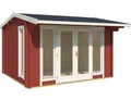 Gartenhaus LASITA MAJA JUBILEE , rot (schwedenrot), Fußboden im Gartenhaus, ohne Dacheindeckung, Massivholz, Gartenhäuser, Gartenhaus