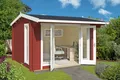 Gartenhaus Blockhaus  Satteldach 44 mm Jubilee 44 rot 370x320 cm Lasita