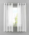 2er Set Ösengardinen Transparent »Basel« Bleiband HxB 175x140 cm Weiß