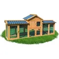 NYVI Hasenstall 203x85x53cm Natur mit Auslauf Gehege & PVC Dach