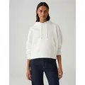 OPUS Hoodie GROVER mit weich angerauter Innenseite Weite Passform, schmal zulaufend, überschnittene Schulter weiß 44