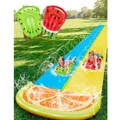 Slip Slide 2-Personen-Wasserrutsche mit 2 Boogie-Boards Hinterhof-Wasserrutsc...