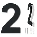 Gebürsteter moderner Edelstahl Hausnummer-203mm hoch-schwarze Beschichtung, schwebende Erscheinung (Nummer 2)