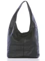 Anna Morellini Leder-Schultertasche "Barga" in Schwarz - (B)33 x (H)32 x (T)16 cm, Damen