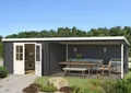 LASITA MAJA Gartenhaus St. Louis, BxT: 701x319 cm, (Set), Blockbohlenhaus 28mm, mit Anbau