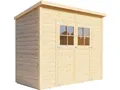 WOODTEX Gartenhaus 19 mm Natur | BxTxH: 251 x 139 x 211 cm | Sockelmaß: 244 x 121 cm | inkl. Boden