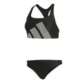 adidas Women's Big Bars C-Back Bikini Set, Black, 46