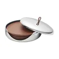 Georg Jensen - Untersetzer SKY Leder - Runde Glasuntersetzer mit Edelstahl Box