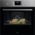 AEG Einbaubackofen – Serie 5 mit Ringheißluft: gleichmäßige Garergebnisse auf 3 Ebenen – Reinigung mit Wasserdampf – A – Elektronikuhr mit Timerfunktionen – Grillfunktion – Edelstahl – OU5AB20ZSM