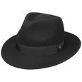 LIERYS Pate Fedora-Hut Bogart Wollfilz Damen und Herren Sommer Winter schwarz S (54-55 cm)