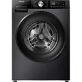 Hisense WF3S8043BB3 Waschmaschine, ConnectLife, Dampffunktion, Power JetWash, 8 kg, Schwarz - Schwarz