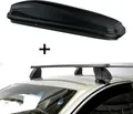 Dachbox JUEASY300 300 Liter schwarz + Dachträger K1 MEDIUM kompatibel mit für Mini Cooper (5Türer) ab 14