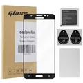 Cadorabo Panzerfolie für Samsung Galaxy J7 2016 Schutzfolie in Schwarz Vollbild Folie Tempered Display Schutzglas