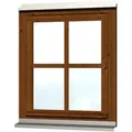 Skan Holz Einzelfenster Rahmenaußenmaß 69,1 x 82,1 cm Nussbaum