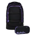 Satch pack Schulrucksack Set 2tlg. inkl. Schlamperbox (Purple Phantom)