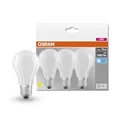 Osram LED-Lampe, Sockel: E27, Kalt weiß, 4000 K, 7,50 W, Ersatz für 75-W-Glühbirne, matt, LED BASE CLASSIC A, 3er-Pack