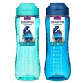 Sistema Hydrate Tritan Swift Wasserflasche | 800 ml | Auslaufsichere Wasserflasche | BPA-frei | Ocean Blue & Misty Purple | 2 Stück