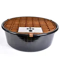 Köhko Abdeckgitter-Set aus Cortenstahl mit PE-Becken Ø 55 cm (45 Liter) für Wasserspiel Springbrunnen