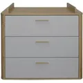 Wickelkommode Lilly, Grau, Kunststoff, 3 Schublade(n) Schubladen, 100x93-98x45-71 cm, DIN EN ISO 9001, Babymöbel, Wickelkommoden & Zubehör, Wickelkommoden