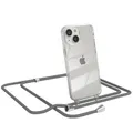 EAZY CASE Handykette kompatibel mit iPhone 13 Mini Handyhülle mit Umhängeband, Handykordel mit Schutzhülle, Silikonhülle, Hülle mit Band, Stylische Kette für Smartphones, Anthrazit
