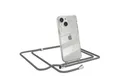 EAZY CASE Handykette Hülle mit Kette für Apple iPhone 13 Mini 5,4 Zoll, Slimcover Handykette Hülle mit Band Handykordel Clear Case Slim Grau