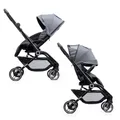Hamilton by Yoop T1 Buggy - 360° drehbarer Sitz - MagicFold™ Technologie - Zusammenklappbar - Inklusive Becherhalter - Verstellbarer und wendiger Kinderwagen - Grau