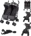 X-Adventure Zwillingsbuggy Leicht & Klappbar – Duo Doppelbuggy für 2 Kinder, Verstellbare Rückenlehnen, Wendige Räder, Kompakter Kinderwagen für Alltag & Reisen
